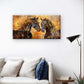 Abstract Black Gold Horse Animal Wall Art Canvas Office Home Framed 120x60cm