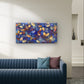 Abstract Blue Gold Red Fall Leaves Wall Art Canvas Office Home Framed 80x45cm