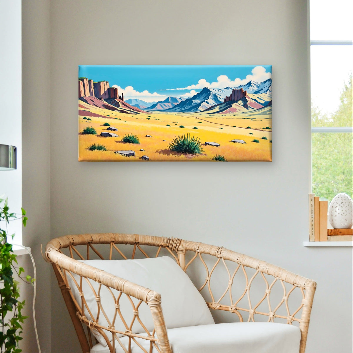 Abstract Desert Mountain Canyon Wall Art Canvas Office Home Framed 120x60cm