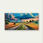 Abstract Country Road Field Sky Wall Art Canvas Office Home Framed 120x60cm