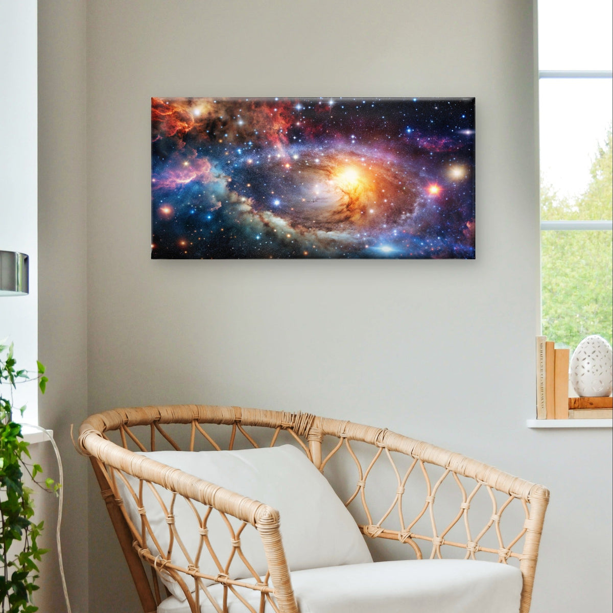 Abstract Outer Space Galaxy Nebula Wall Art Canvas Office Home Framed 120x60cm