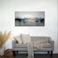 Modern Teal Metallic Silver Seascape Wall Art Canvas Office Home Framed 120x60cm