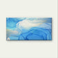 Alcohol Ink Abstract Blue Gold Swirl Wall Art Canvas Office Home Framed 120x60cm