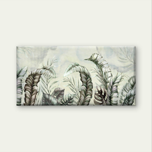 Botanical Banana Leaf Monstera Palm Wall Art Canvas Office Home Framed 80x45cm