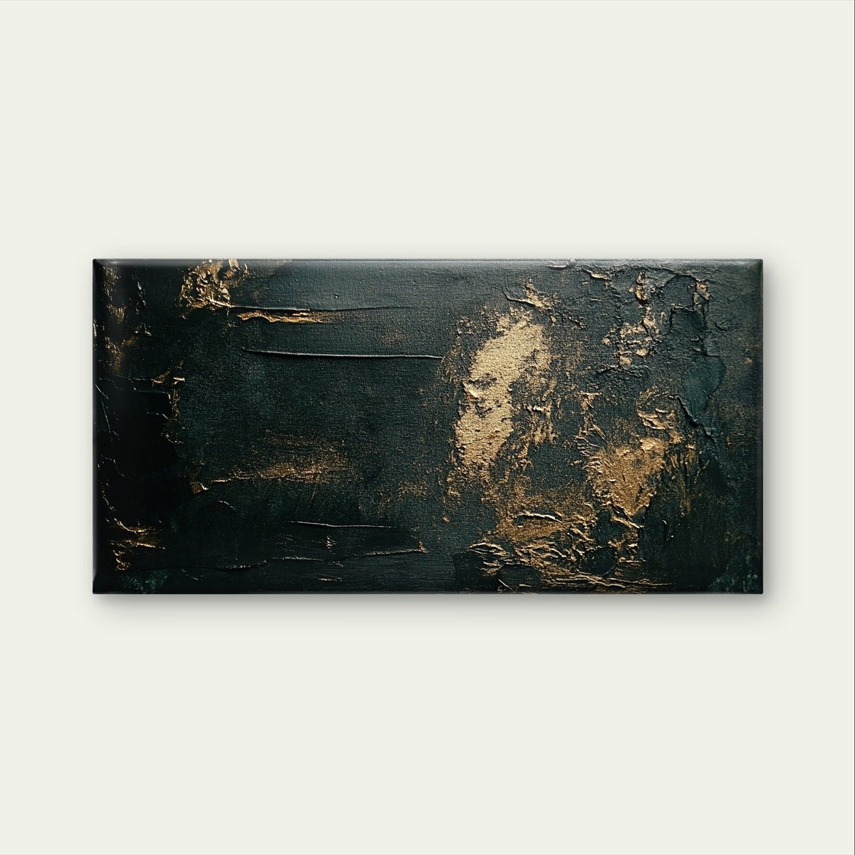 Abstract Black Gold Foil Luxury Wall Art Canvas Office Home Framed 80x45cm