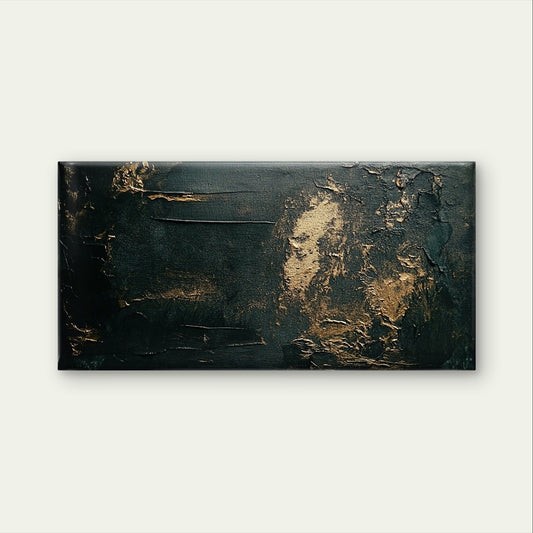 Abstract Black Gold Foil Luxury Wall Art Canvas Office Home Framed 80x45cm
