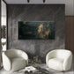 Abstract Black Gold Foil Luxury Wall Art Canvas Office Home Framed 80x45cm