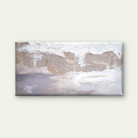 Modern Beige Abstract Oil Texture Wall Art Canvas Office Home Framed 80x45cm