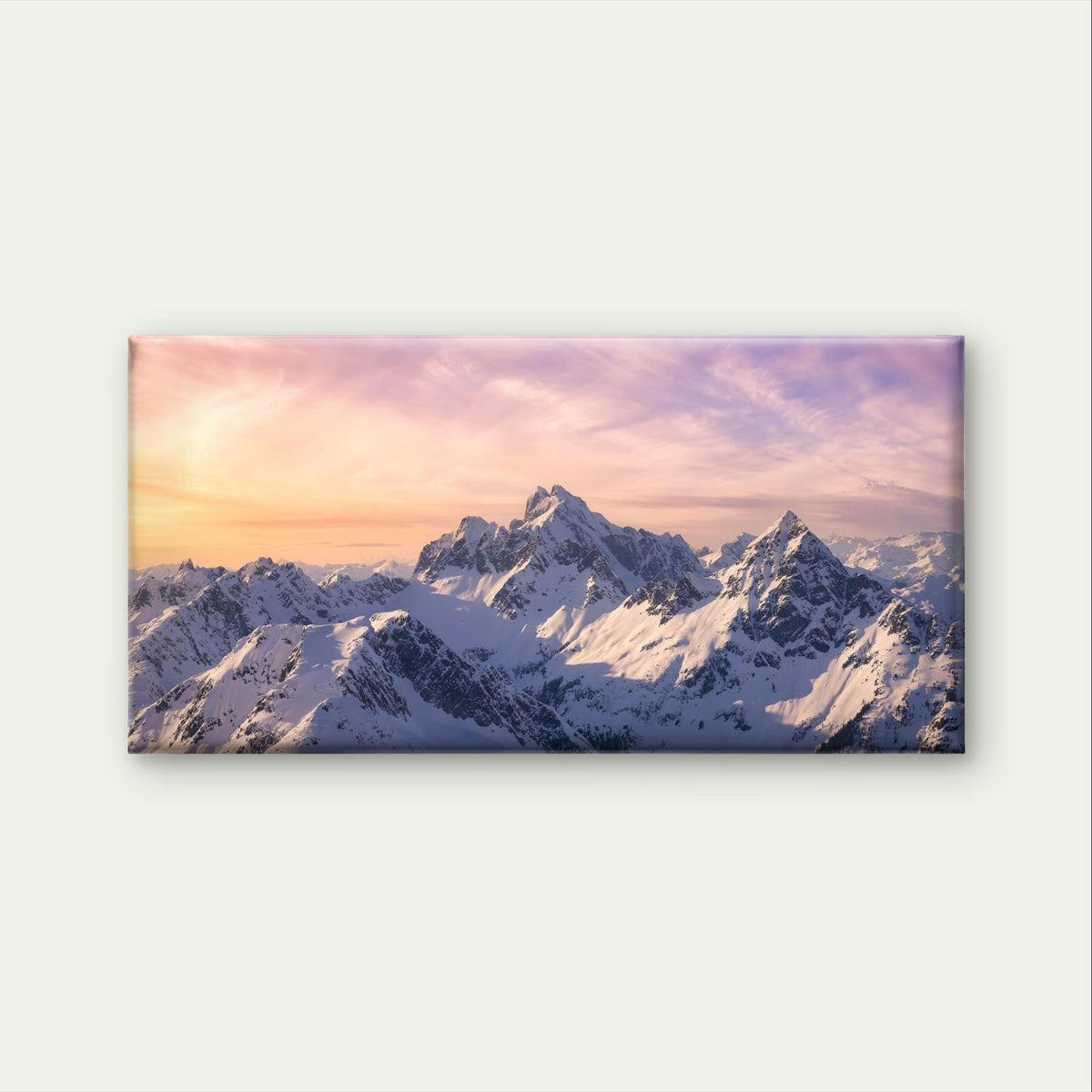Winter Mountain Alps Sunset Scenery Wall Art Canvas Office Home Framed 120x60cm