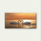 White Swans Love Heart Sunset Wall Art Canvas Office Home Framed 120x60cm