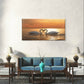 White Swans Love Heart Sunset Wall Art Canvas Office Home Framed 120x60cm