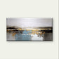 Gold Foil Blue Grey Oil Landscape Wall Art Canvas Office Home Framed 120x60cm