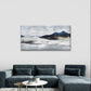 Modern Navy Blue Snowy Hills Valley Wall Art Canvas Office Home Framed 120x60cm