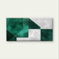 Abstract Green Geometric Gold Lines Wall Art Canvas Office Home Framed 120x60cm
