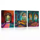 3pcs Beautiful Traditional Indian Architecture Wall Art Set Canvas Framed 40x60cm - High Quality Print 100% Australian Made Wall Canvas Ready to Hang
