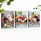 3pcs Vibrant Flowers with Grey background Wall Art Set Canvas Framed 40x60cm - High Quality Print 100% Australian Made Wall Canvas Ready to Hang