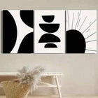 3pcs Abstract Black and White Block Metal Print Ready to Hang Art