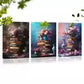 3pcs Enchanting & Vintage Floral and Old Books Wall Art Set Canvas Framed 40x60cm - High Quality Print 100% Australian Made Wall Canvas Ready to Hang