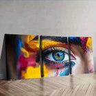 3pcs Pigment Eyes Painting Colorful Perfect Wall Art Set Canvas Framed 40x60cm - High Quality Print 100% Australian Made Wall Canvas Ready to Hang