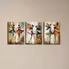 3pcs Charming Vintage Abstract Confident Dancer Wall Art Set Canvas Framed 40x60cm - High Quality Print 100% Australian Made Wall Canvas Ready to Hang