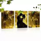 3pcs Enchanting Golden Beautiful Couple Wall Art Set Canvas Framed 40x60cm - High Quality Print 100% Australian Made Wall Canvas Ready to Hang