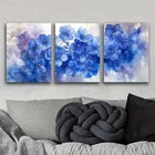 3pcs Blue Flower Watercolor Colorful Perfect Wall Art Set Canvas Framed 40x60cm - High Quality Print 100% Australian Made Wall Canvas Ready to Hang