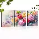 3pcs Modern Farmhouse Style Colorful Flowers Wall Art Set Canvas Framed 40x60cm - High Quality Print 100% Australian Made Wall Canvas Ready to Hang