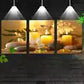 3pcs Relaxing Zen And Flowers Candles with stone Wall Art Set Canvas Framed 40x60cm - High Quality Print 100% Australian Made Wall Canvas Ready to Hang