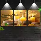 3pcs Relaxing Zen And Flowers Candles with stone Wall Art Set Canvas Framed 40x60cm - High Quality Print 100% Australian Made Wall Canvas Ready to Hang