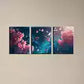3pcs Elegant Swallows with Modern Pink Florals Wall Art Set Canvas Framed 40x60cm - High Quality Print 100% Australian Made Wall Canvas Ready to Hang