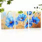 3pcs Charming Bohemian Blue Florals Wall Art Set Canvas Framed 40x60cm - High Quality Print 100% Australian Made Wall Canvas Ready to Hang