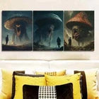 3pcs Mushroom monster Art Painting Metal Print Ready to Hang Art