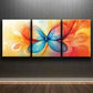 3pcs Colorful Butterfly Shaped Floral Triptych Art Set Canvas Framed 40x60cm - High Quality Print 100% Australian Made Wall Canvas Ready to Hang
