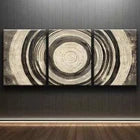 3pcs Round Wood Grain Pattern Charm Perfect Wall Art Set Canvas Framed 40x60cm - High Quality Print 100% Australian Made Wall Canvas Ready to Hang