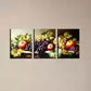 3pcs Rich Fruits Apples Grapes Modern Design Wall Art Set Canvas Framed 40x60cm - High Quality Print 100% Australian Made Wall Canvas Ready to Hang