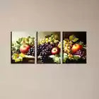 3pcs Rich Fruits Apples Grapes Modern Design Wall Art Set Canvas Framed 40x60cm - High Quality Print 100% Australian Made Wall Canvas Ready to Hang