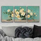3pcs White Roses in Vase Beauty Colorful Perfect Wall Art Set Canvas Framed 40x60cm - High Quality Print 100% Australian Made Wall Canvas Ready to Hang