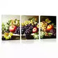 3pcs Rich Fruits Apples Grapes Modern Design Wall Art Set Canvas Framed 40x60cm - High Quality Print 100% Australian Made Wall Canvas Ready to Hang