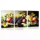 3pcs Rich Fruits Apples Grapes Modern Design Wall Art Set Canvas Framed 40x60cm - High Quality Print 100% Australian Made Wall Canvas Ready to Hang