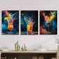 3pcs Cocktail Fruit Wine Bar Colourful Metal Print Ready to Hang Art