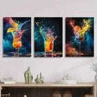 3pcs Cocktail Fruit Wine Bar Colourful Metal Print Ready to Hang Art