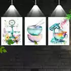 3pcs Colorful Classic Modern Watercolor Kitchen Wall Art Set Canvas Framed 40x60cm - High Quality Print 100% Australian Made Wall Canvas Ready to Hang