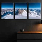 3pcs Snow Capped Mountains Blue Sky Perfect Wall Art Set Canvas Framed 40x60cm - High Quality Print 100% Australian Made Wall Canvas Ready to Hang