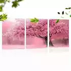3pcs Elegant and Serene Pink Tree with Florals Wall Art Set Canvas Framed 40x60cm - High Quality Print 100% Australian Made Wall Canvas Ready to Hang