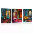 3pcs Colorful Beautiful Indian Architecture Wall Art Set Canvas Framed 40x60cm - High Quality Print 100% Australian Made Wall Canvas Ready to Hang