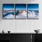 3pcs Snow Capped Mountains Blue Sky Perfect Wall Art Set Canvas Framed 40x60cm - High Quality Print 100% Australian Made Wall Canvas Ready to Hang