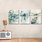 3pcs Colourful Dragonfly and Branches Metal Print Ready to Hang Art