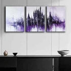 3pcs Dark Castle Purple Darkness Perfect Wall Art Set Canvas Framed 40x60cm - High Quality Print 100% Australian Made Wall Canvas Ready to Hang