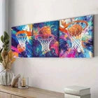 3pcs Shoot at the Basket Colorful Perfect Wall Art Set Canvas Framed 40x60cm - High Quality Print 100% Australian Made Wall Canvas Ready to Hang