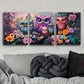 3pcs Many Lovely Owls Colorful Painting Perfect Wall Art Set Canvas Framed 40x60cm - High Quality Print 100% Australian Made Wall Canvas Ready to Hang